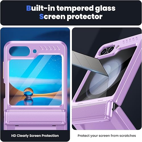 Miniatura 5 de Funda a prueba de golpes para Galaxy Z Flip 5, Z Flip 5 con protección de bisagra y protector de pantalla integrado, carcasa resistente de cuerpo