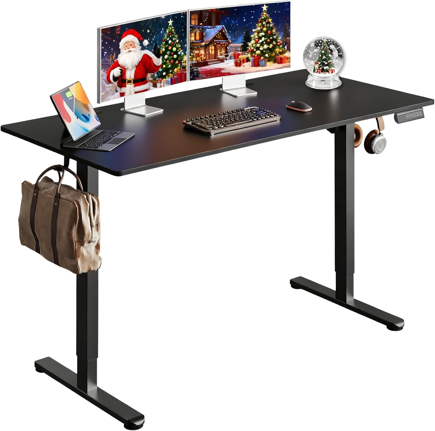 DEVAISE 48 x 24 Inches Standing Desk, Whole-Piece Desktop Electric Standing Desk with Adjustable Height,Cable Holes, 3-Preset Memory Sit Stand up Desk, One-Piece Computer Desk for Home, Office (Black)