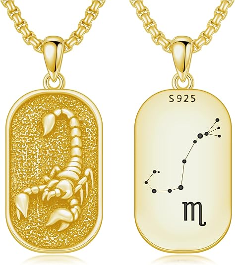 SIMONLY Zodiac Necklace 925 Sterling Silver Constellation Necklace Zodiac Sign Necklaces Horoscope Jewelry Christmas Birthday Astrology Gifts for Women Men Unisex
