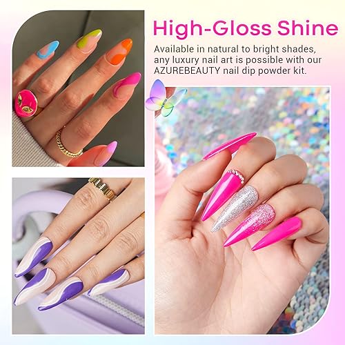 Miniatura 5 de AZUREBEAUTY Juego de esmalte de uñas 4 colores otoño invierno marrón rosa purpurina esmalte de uñas de secado rápido laca natural para uñas kit para