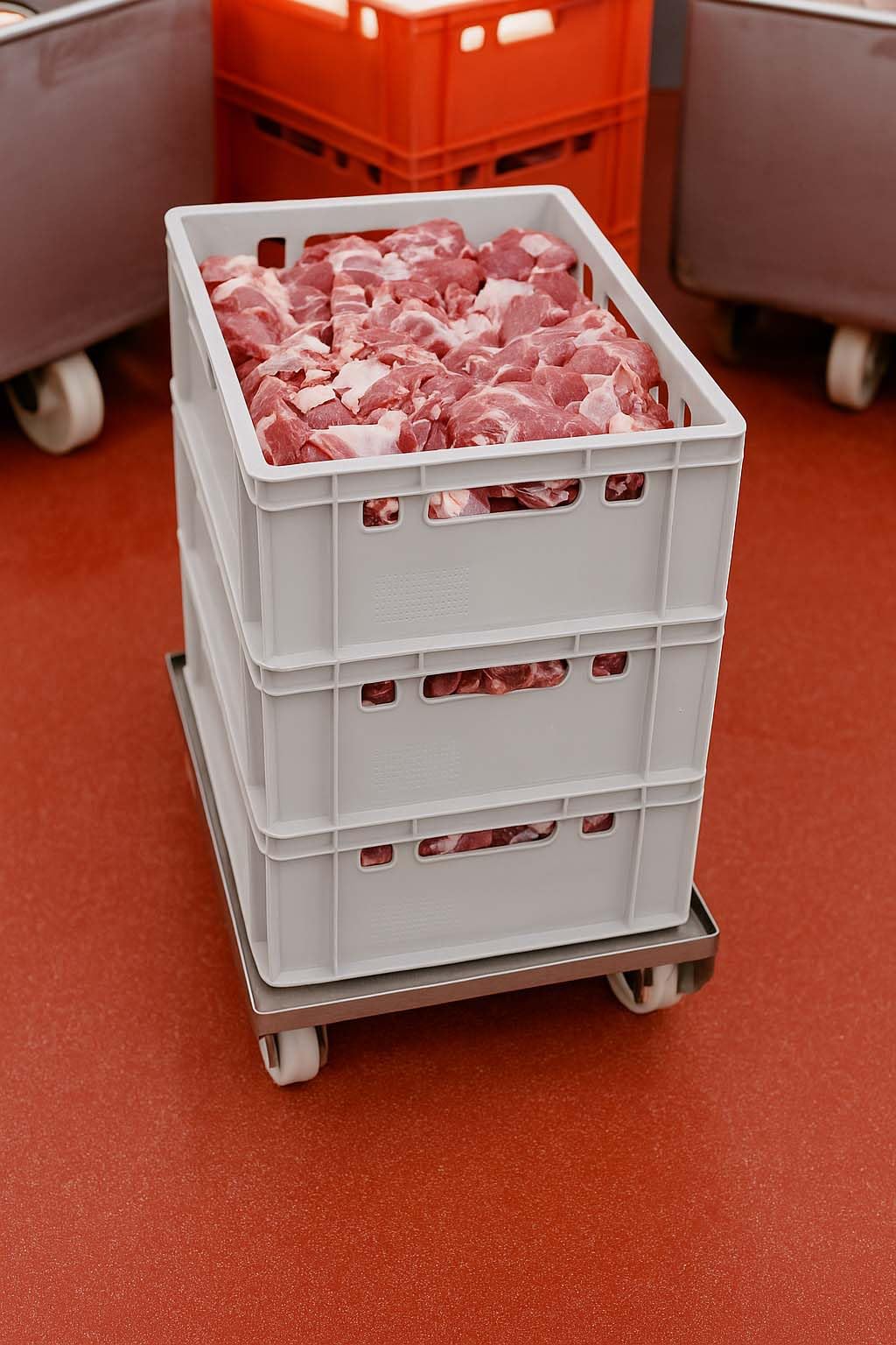 BURI 1 Caisse à Viande E2 Vert Clair 60 X 40 X 20 Cm Caisse De Stockage, Boîte à Maïs, Boîte à Boucher, Caisse Eurobox, Fabriquée En Allemagne