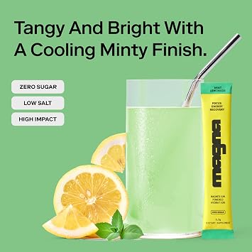 MAGNA Electrolyte Powder Drink Mix for Hydration 28 Servings, Mint Lemonade