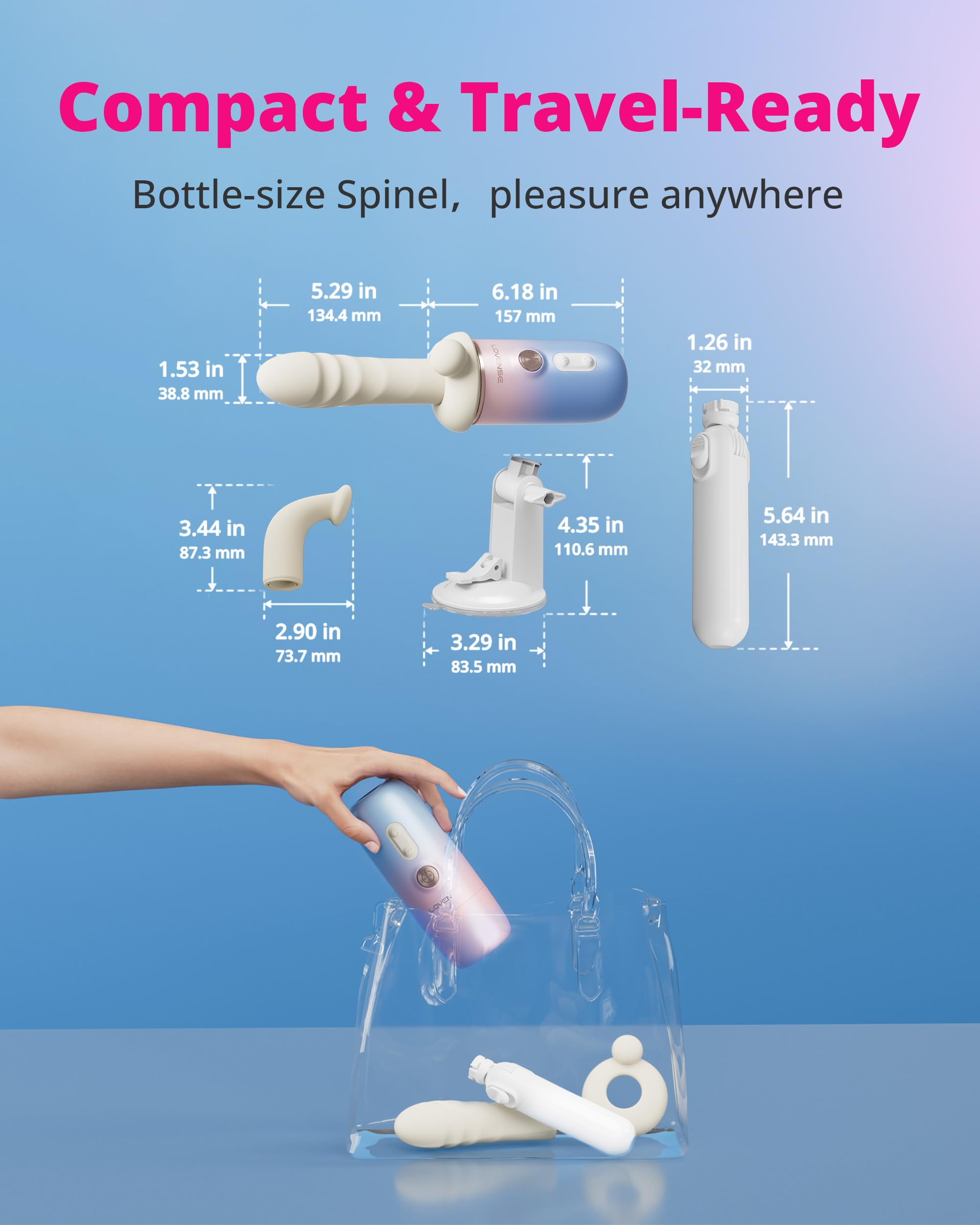 LOVENSE Spinel Thrusting Dildo, Vibrating & Heating Dildo