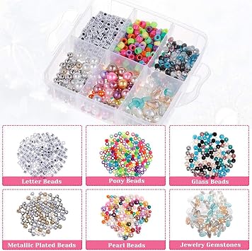 Hotoolme Jewellery making set Bracelet set with jewellery pliers bead wire for repairing jewellery necklace earrings gift for beginners and creatives