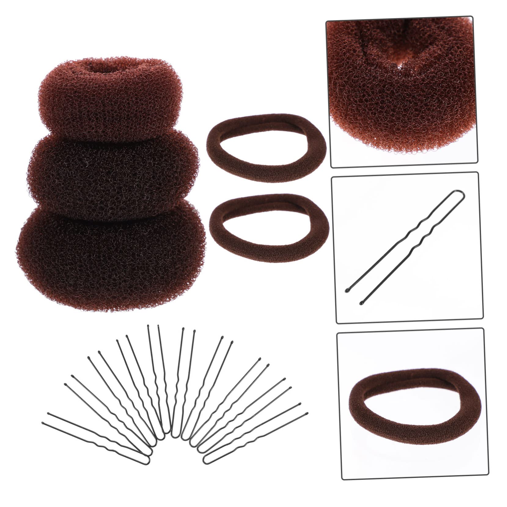 ABOOFAN 6juegos Donuts Para Moños De Pelo Horquillas Elásticas Kit De Accesorios Para Peinados De Fiesta y Boda Para De Chignon y Moño Ballet