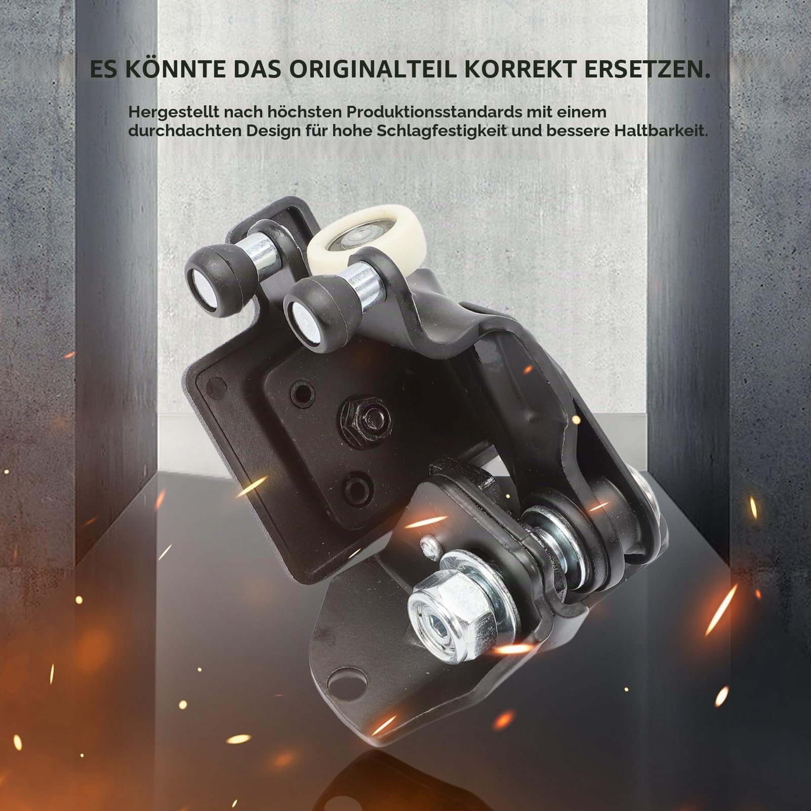 Seitentürrolle für Jumper Ducato Boxer - Schiebetürrolle Rolle Seitenrolle, Metall Kunststoff, Schwarz, Gebürstet, 1 Stück, Wohnmobil, Auto, innen und außen, Schiebetürrolle