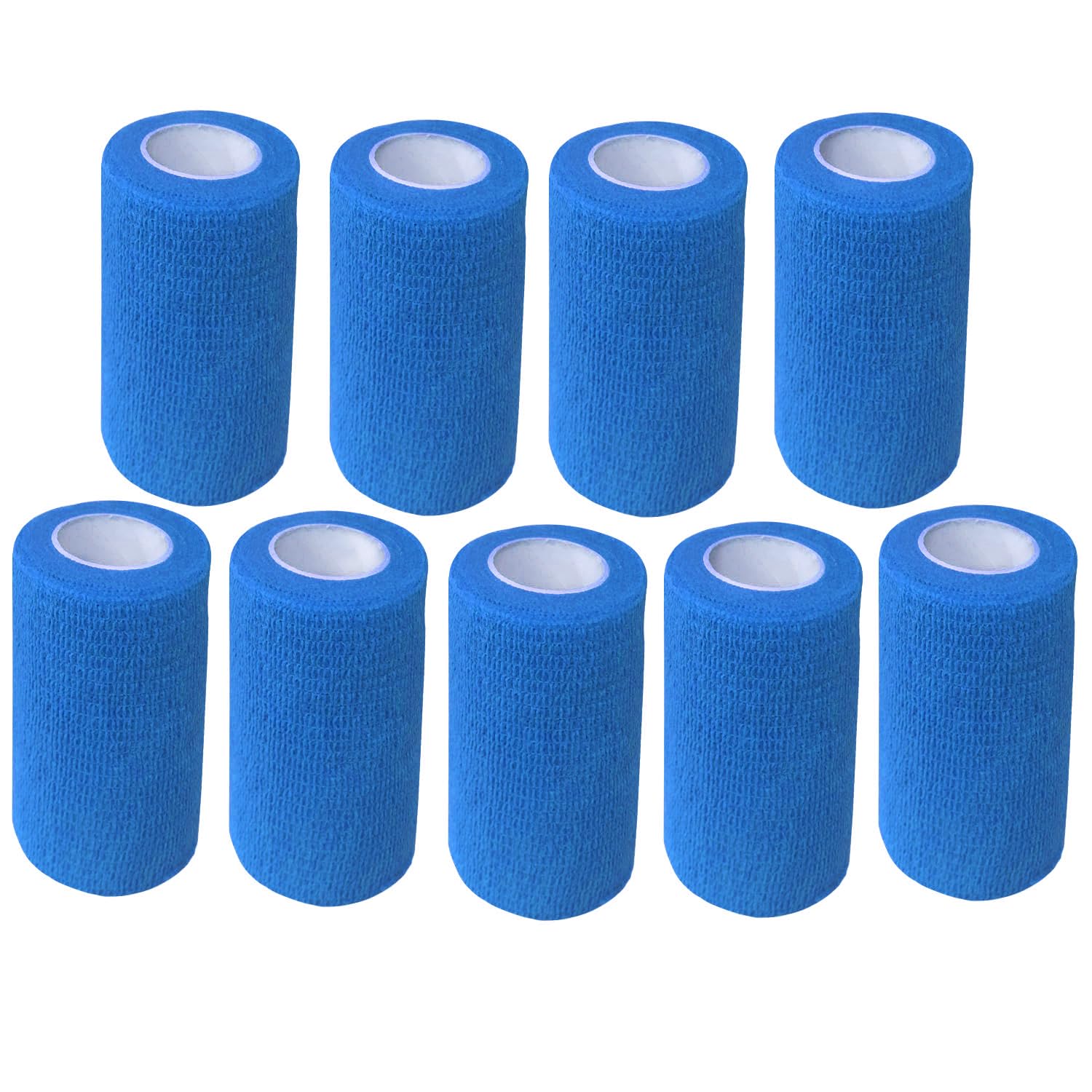 ANAMPION Selbstklebender Verband 9Rollen, 7.5cmx4.5m Non-Woven Selbsthaftende Bandage für Mensch und Tier, Flexibel Elastische Binde für Sport,Haustiere (Blau) - 2