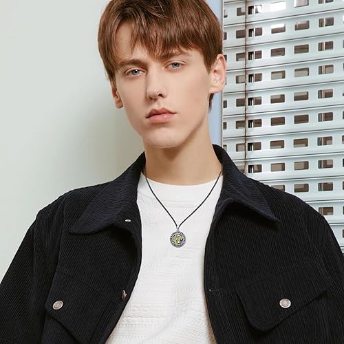 Miniatura 6 de Collar de lobo para hombres y mujeres, joyería vikinga, plata de ley 925, collar de lobo vikingo de abulón, regalo