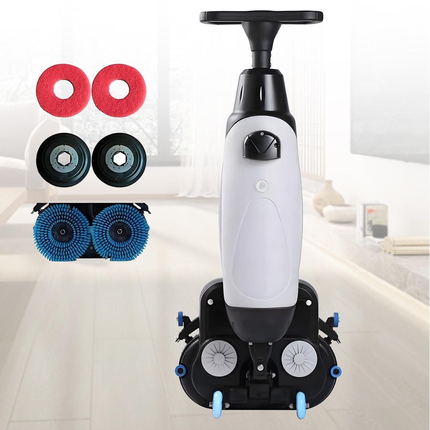 GLBMXDD Portable Commercial Floor Washer, 360° Cleaning Structure, Walk-behind Floor Scrubber, with 43 cm Cleaning Track,for Fits Vinyl, Rubbermaid, Concrete, PVC Floor