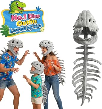 Toddler Dinosaur Skeleton Costume Toddlers Dinosaurs Skeleton Outfit Realistic Set Spinosaurus Skull Mask Plush Spine