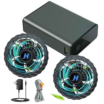 新品✨空調作業服 ファンバッテリーセット 高出力大容量バッテリー 連続20時間 Amazon.co.jp: 【2025新登場＆20V高出力＆20000mAh大容量】空調