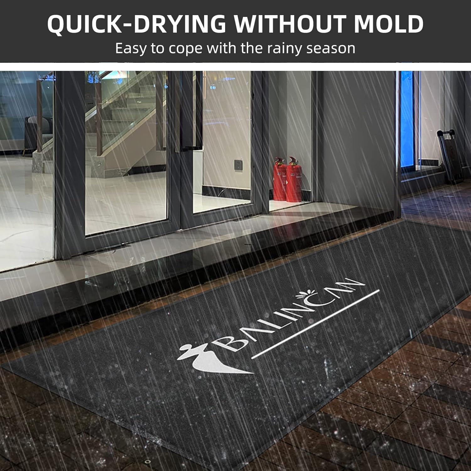 Custom Door Mat Personalized Logo Text Entrance Commercial Floor Mats with Non-Slip Rubber Backing Indoor Outdoor Waterproof Mat 2' x 3'