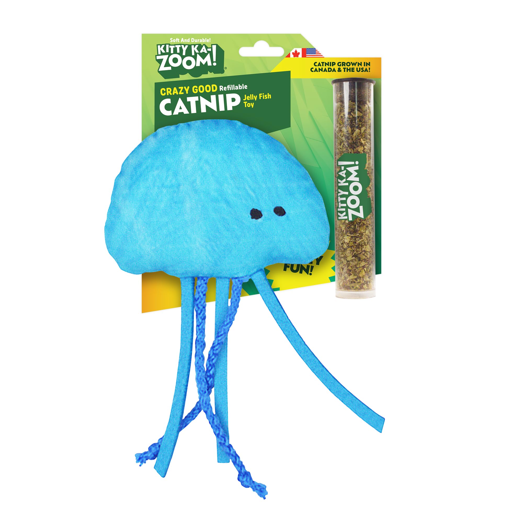 Zoomie Jelly Fish Refillable Catnip Toy Catnip High Potency Hand