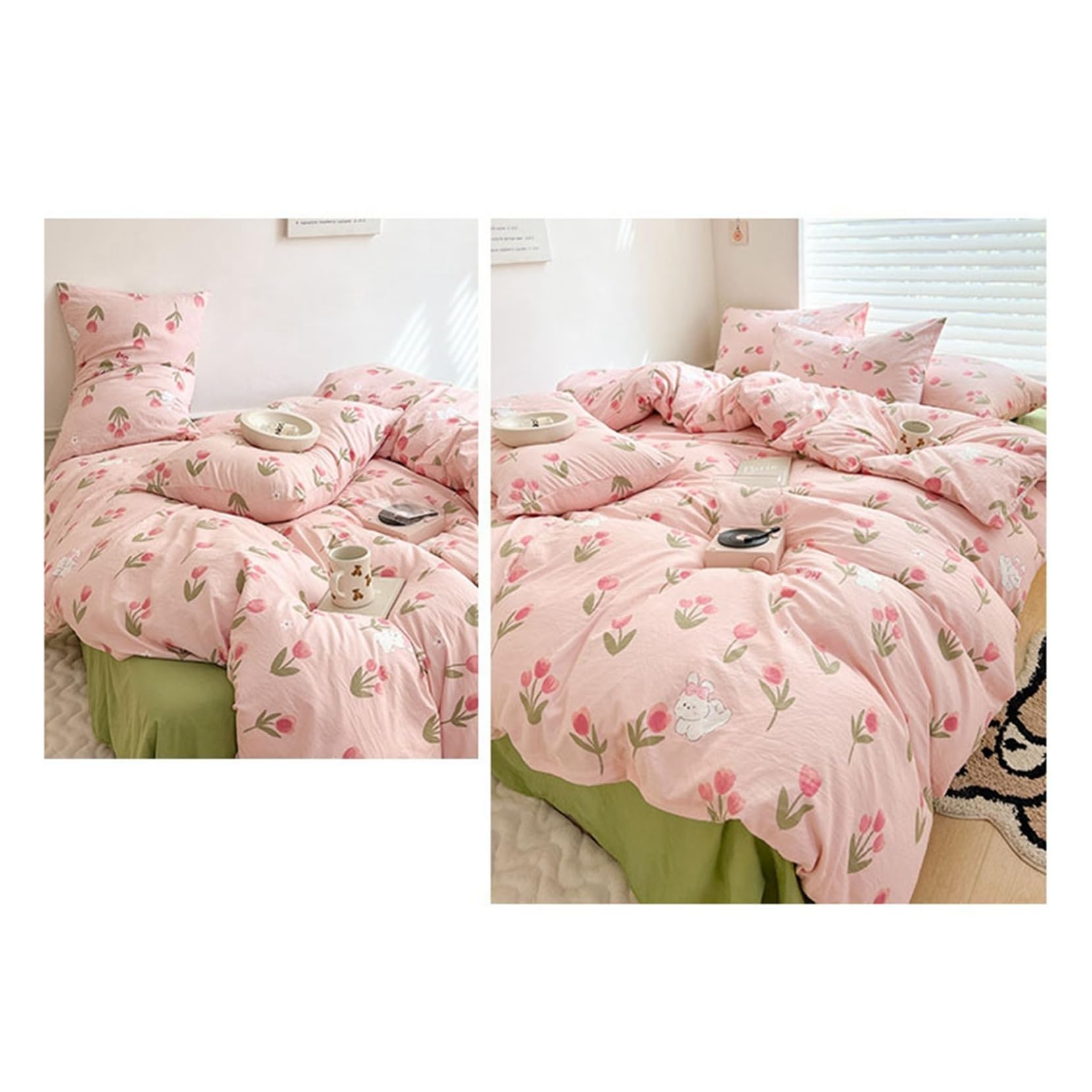 ピンクハウス　ベッドカバー　マルチカバー 布団カバー 4点セット 200*230cm 布団カバー フラットシーツ 200×230cm ｜