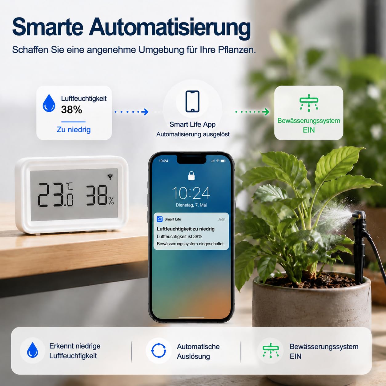 WLAN Temperatur-Feuchtigkeitssensor: Kabelloser Hygrometer-Thermometer mit LCD-Display, App-Benachrichtigung, Datenspeicherung & Export, kalibrierbar, Digitale Überwachung für zu Hause -4Stück