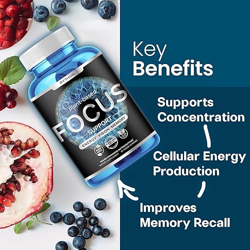 Miniatura 7 de Python Focus - Suplemento para la salud cerebral  Nootrópico para la memoria y la concentración  AREDS 2 Eye + Brain Vitaminas y Minerales Gomitas