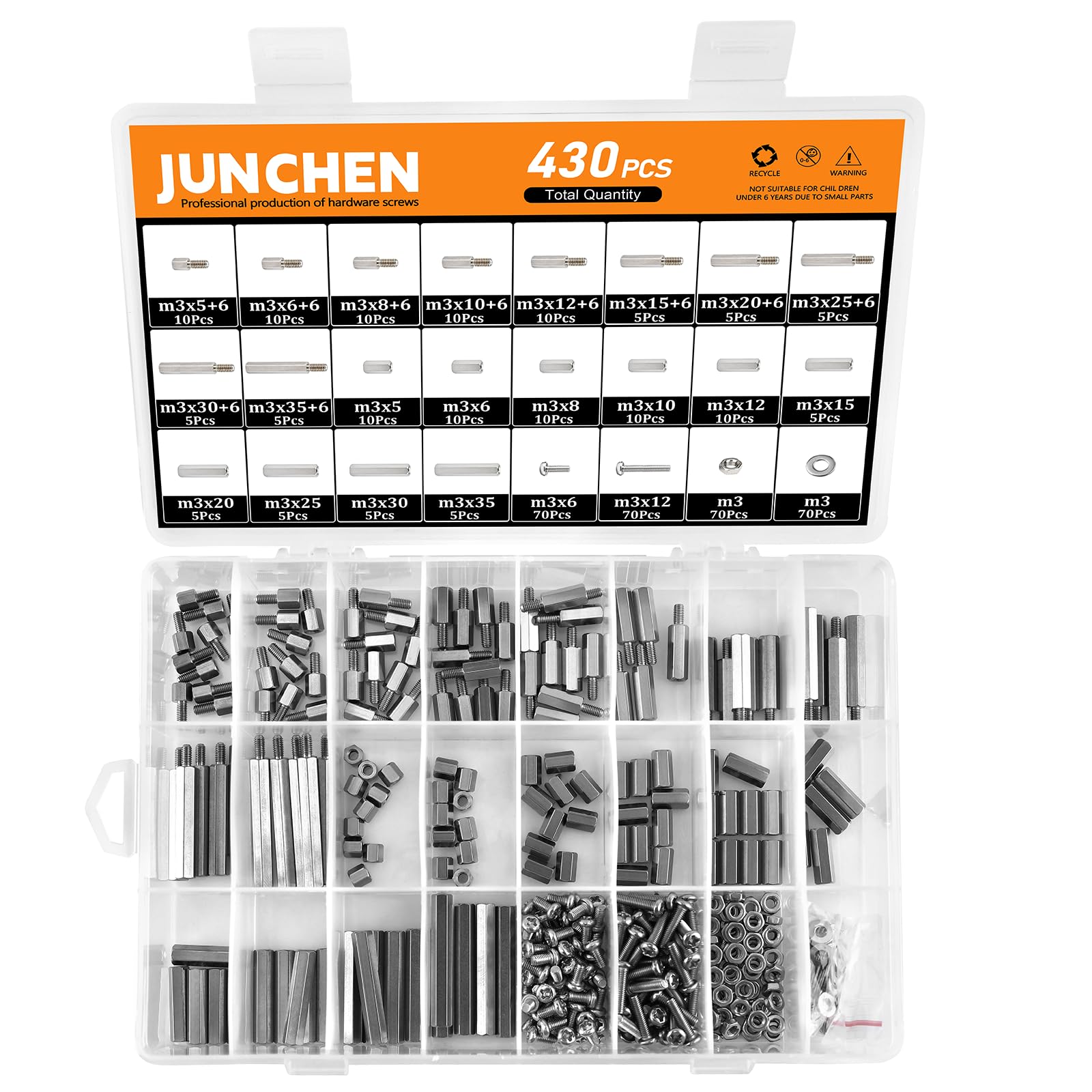 Hex Standoff PCB Motherboard Hexagon Spacer 304 Stainless Steel M3 Assortment Kit-image-11