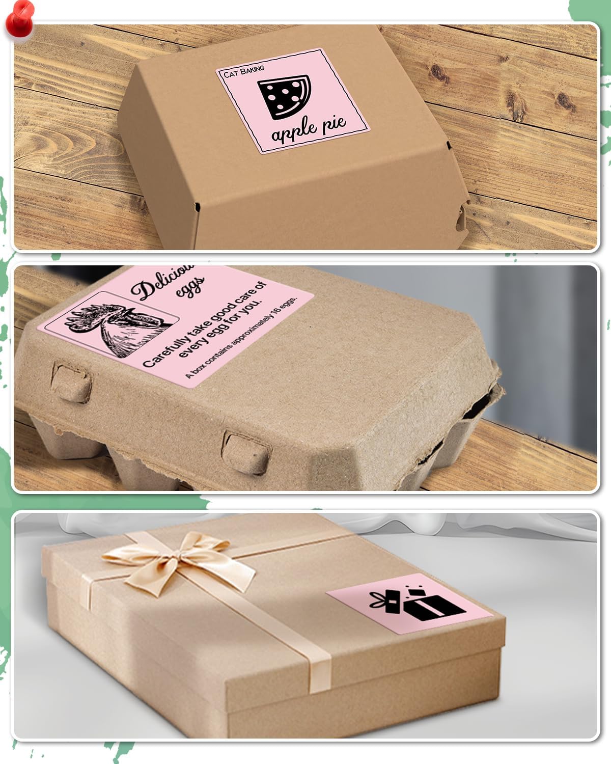 Square Thermal Label Stickers, 3" x 3" (76.2mm x 76.2mm) Self-Adhesive Thermal Labels Square Direct Thermal Stickers Compatible with Thermal Label Printers, 500 Labels/Roll Pink - Image 6