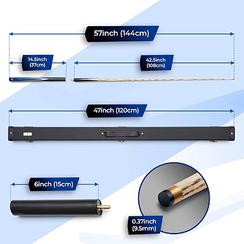 Cue-King Pool Cue Pro Series 001, Snooker Cue, Handmade 57