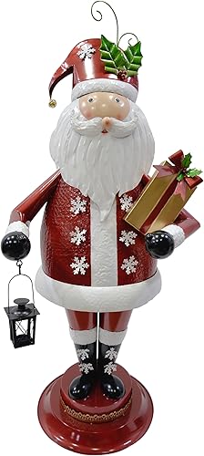 Fraser Hill Farm Papá Noel de hierro de 50 pulgadas con estaca extraíble para césped, decoración navideña para interiores y exteriores