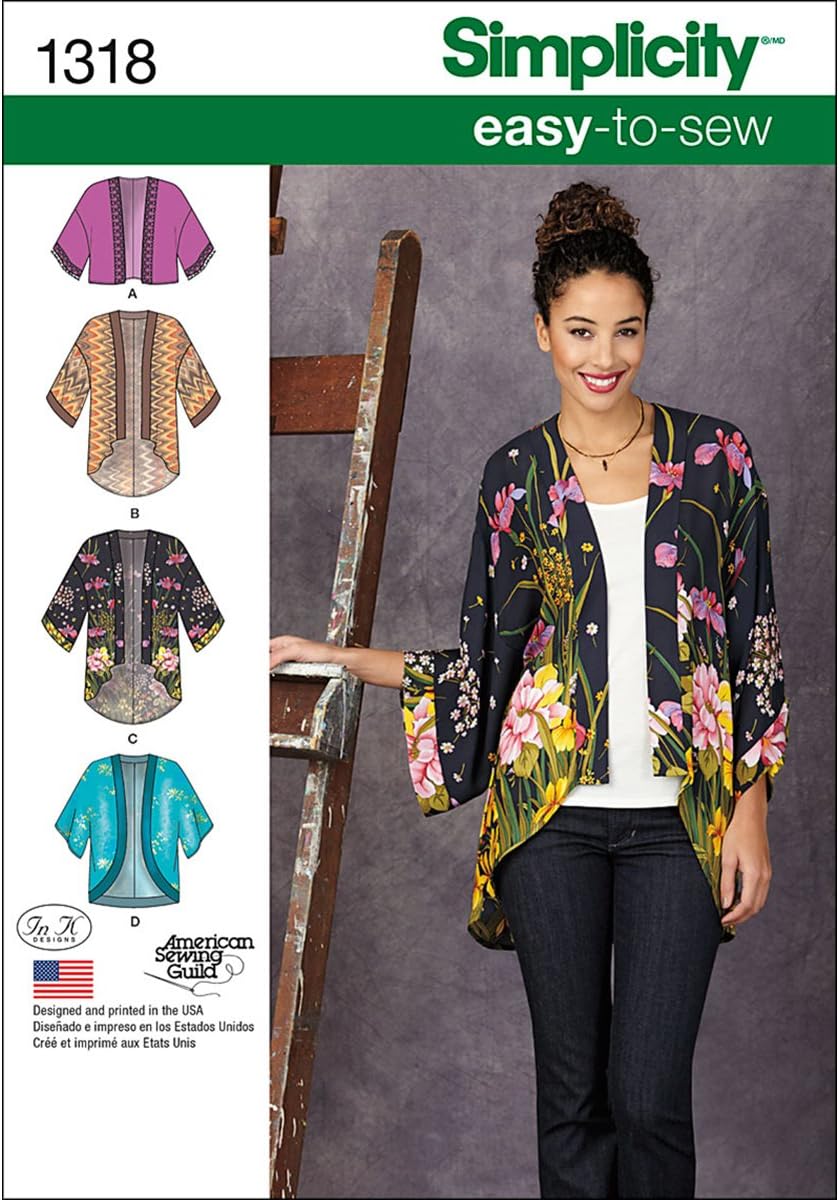 Simplicity Sewing Pattern 1318: Misses' Kimono Jackets, Size A