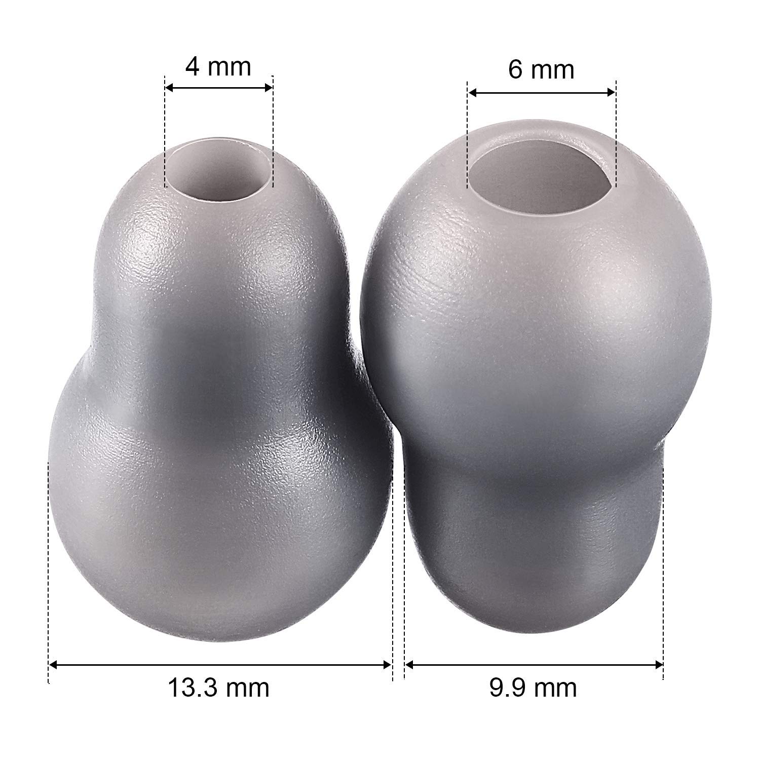 12 Packs Suit for 4 MM Diameter, Silicone Replacement Ear Tips, Earbuds, Snap Tight Soft-Sealing Ear-Tips (Gray)