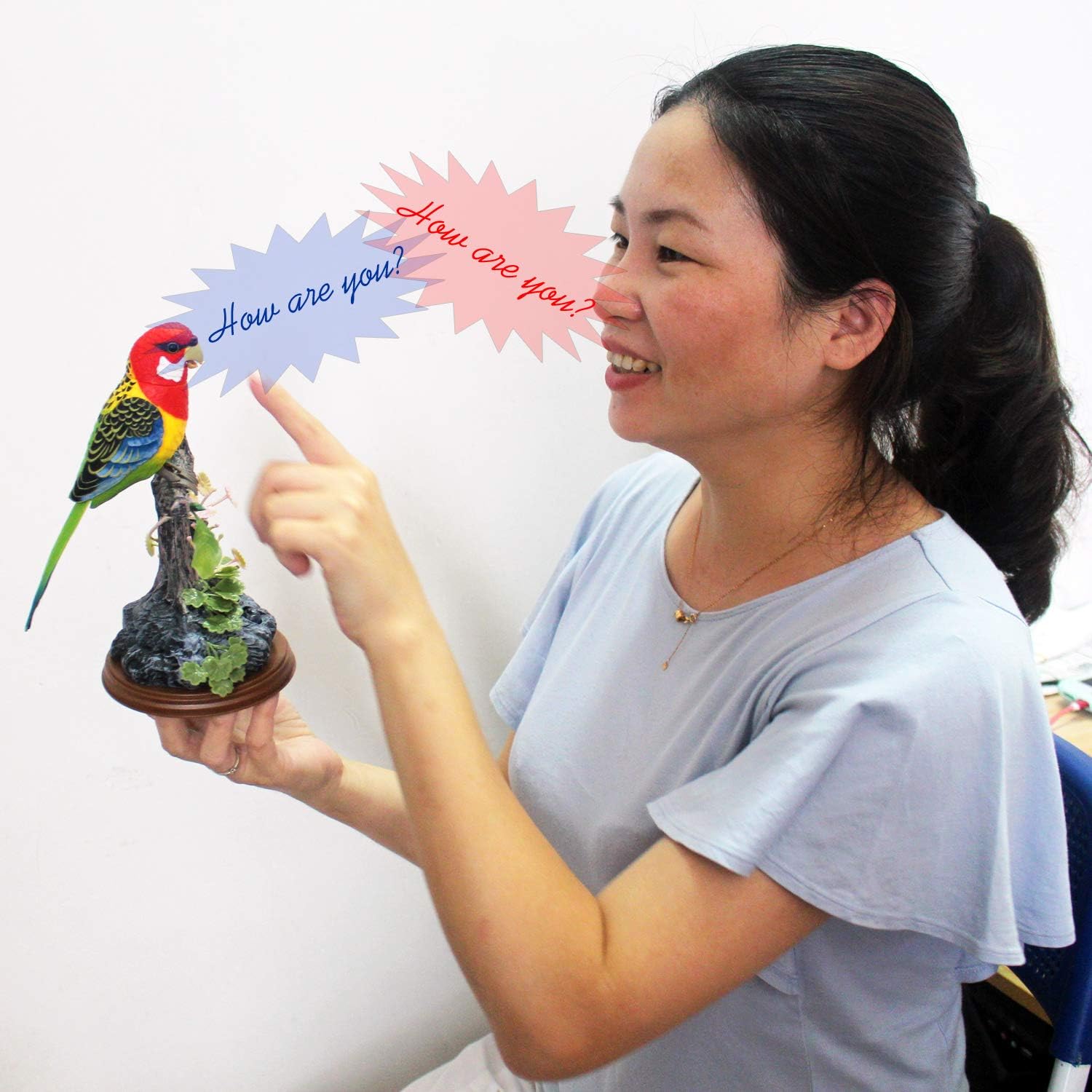Tipmant Talking Parrots Birds Toys Electronic Animal Pets Office Home Room Decoration Recording Playback Function Kids Birthday Gifts (Single Bird) : Toys & Games