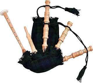 Mini Miniature Bagpipe, Rosewood Bagpipe for Beginners Playable Gift set. (Black Watch)