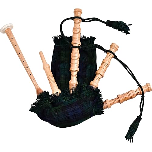 Mini Miniature Bagpipe, Rosewood Bagpipe for Beginners Playable Gift. (BlackWatch) - BlackWatch