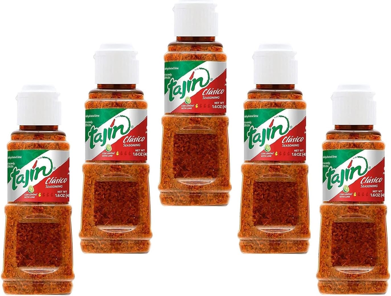 Clásico Chile Lime Seasoning Mini Bottle,Perfect For Snacks,Fruits,Veggies,And More,Sprinkle,Savor,And Delight Mild Travel Pack Each 0.35 Oz 10G Pack Of 5(Usa)