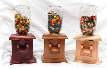 Handcrafted Wood Candy Dispenser - 1 PCS - Great for M&M Peanut Snack and many more - Wooden Candy Dispenser - DavesWoodDesigns