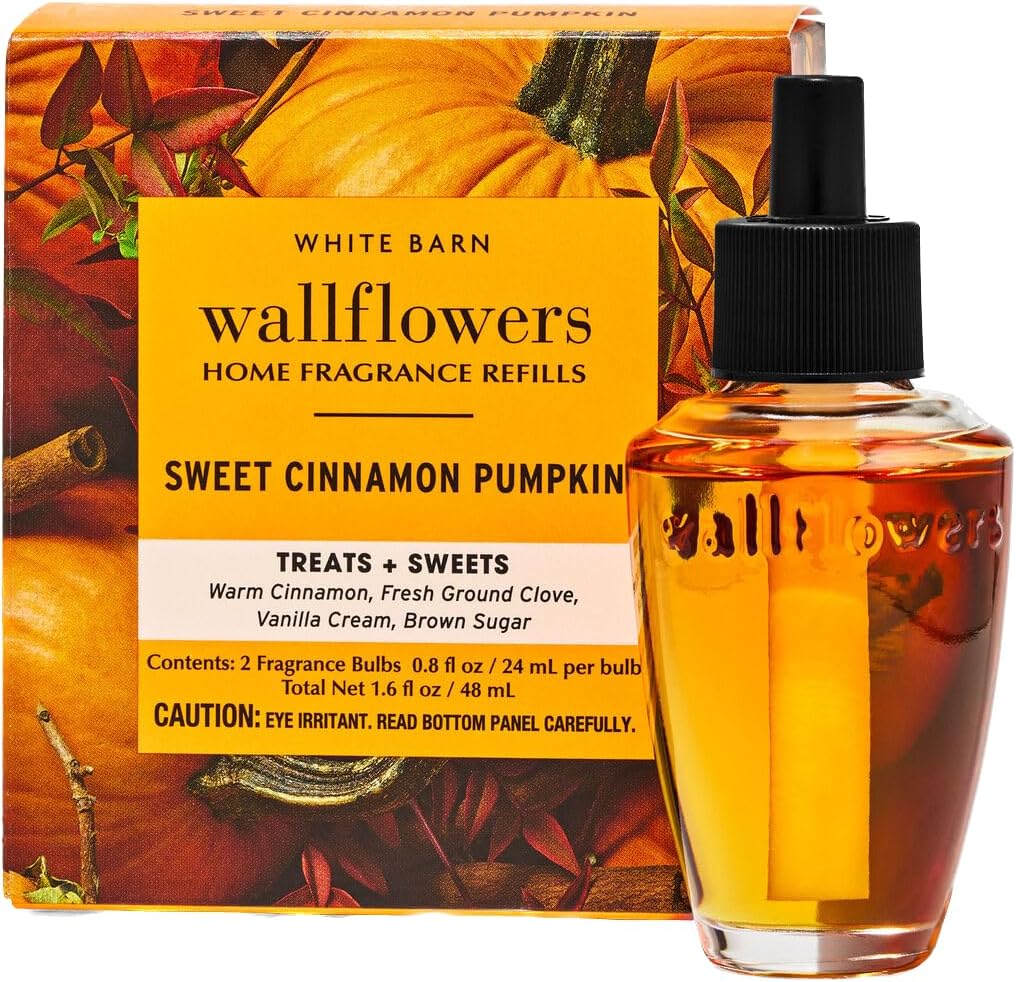 Fall Wallflowers - Sweet Cinnamon Pumpkin + Leaves + Honeycrisp Apples - Set of 6 Bulbs in Fall Scents - WallFlower Refills for WallFlower Plugs