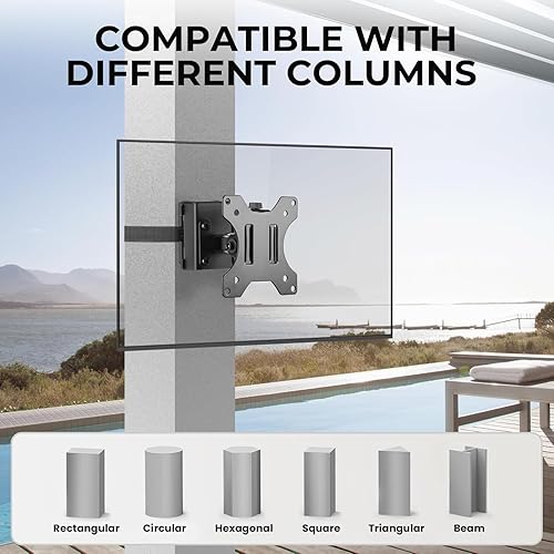 Miniatura 4 de CondoMounts ZeboZap ZZTVS2011 - Soporte de poste VESA universal con placa VESA extraíble de 2.953 in y 3.937 in | Soporte de poste sin taladrar | Se