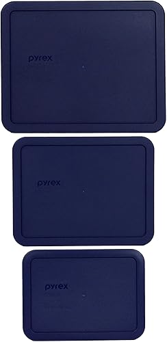 Miniatura 1 de Pyrex 7212-PC 11-Cup, 7211-PC 6-Cups & 7210-PC 3-Cup Blue Tapas de repuesto para almacenamiento de alimentos  Fabricado en Estados Unidos