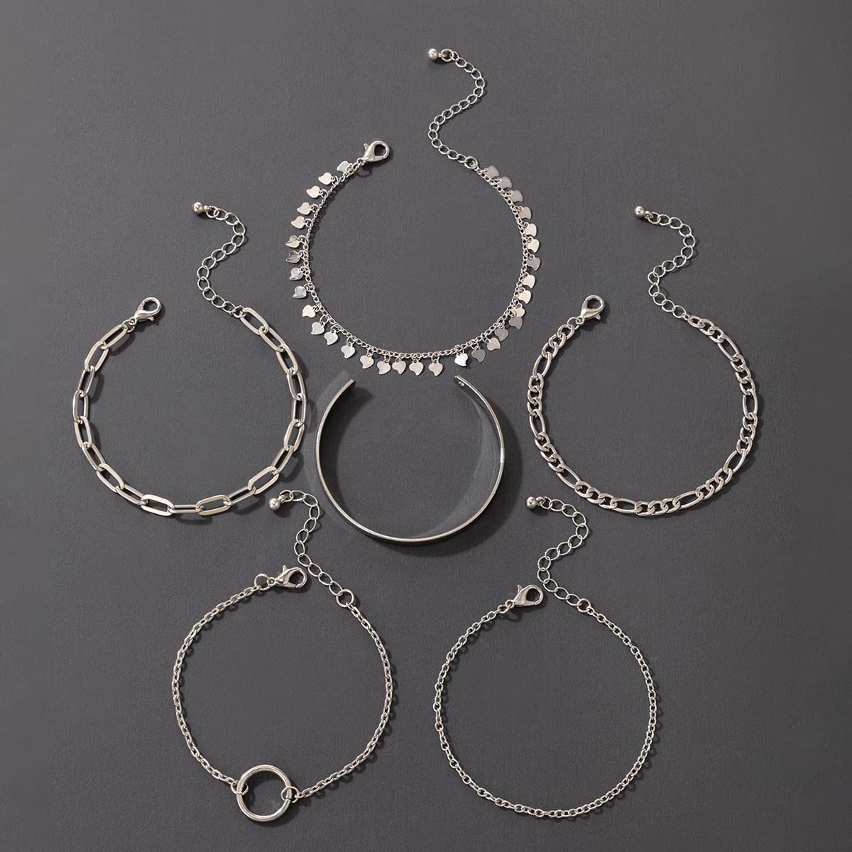 Contemporary Stackable Bracelet Set of 6