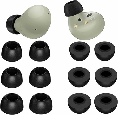 6 pares de almohadillas de espuma viscoelástica para Galaxy Buds 2 ProGalaxy Buds, SML reducen el ruido, ajuste cómodo, sin dolor de silicona,