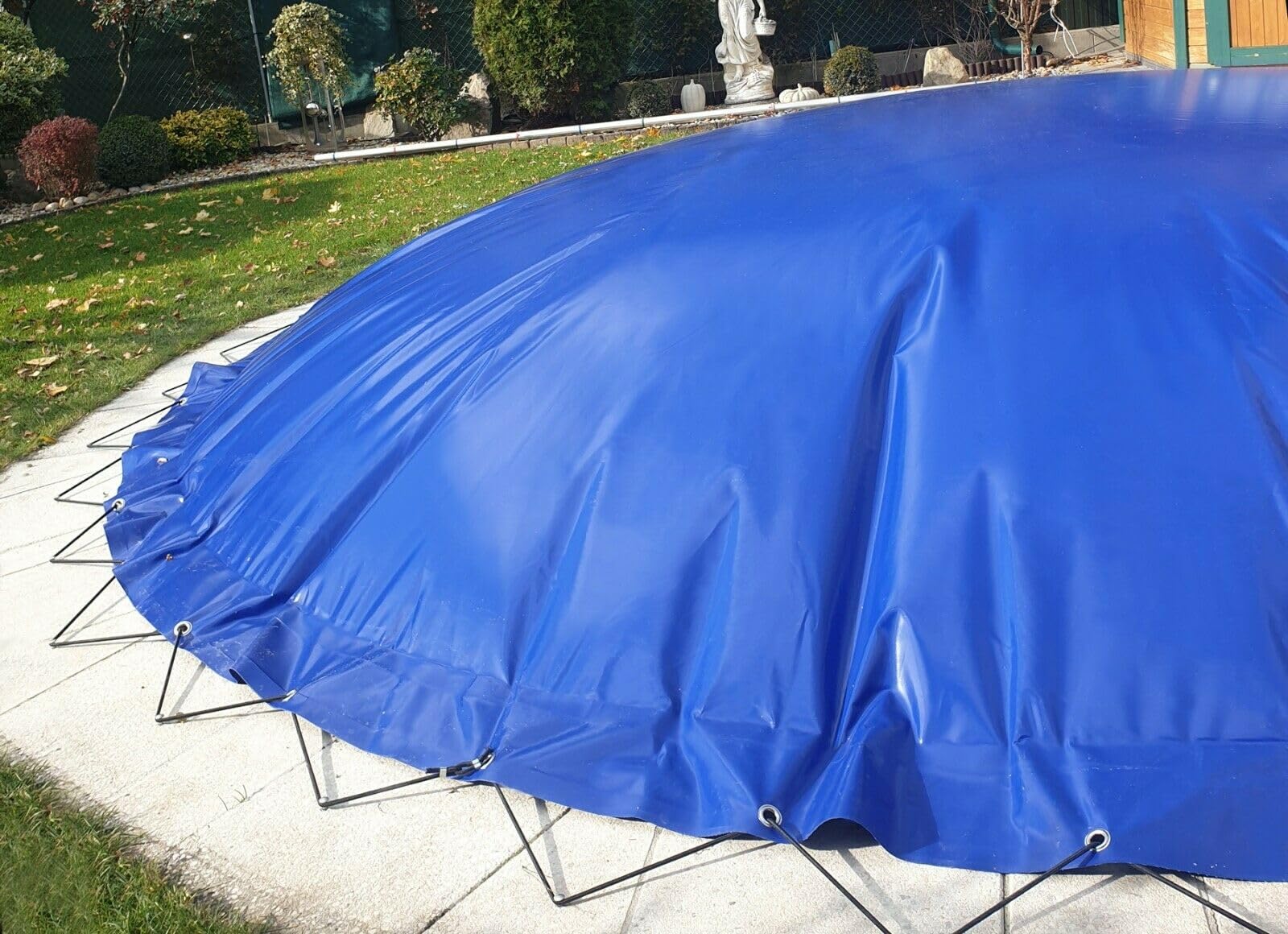 ANKO PLANEN Cubierta de Piscina Hinchable Ovalada – Lona de Cobertura Premium para Piscina – solución Ideal para el Invierno AirDeluxe (9,16m x 4,60m, Beige)