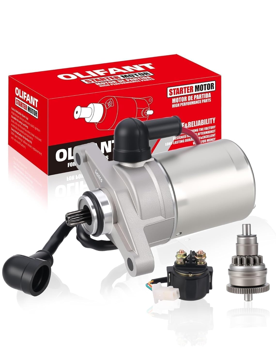 Starter & Bendix & Relay for GY6 50cc 49cc 80cc 139QMB/QMA Chinese 4 Stroke Moped Scooter Baotian Taotao Sunl Roketa Tank Baja BMS