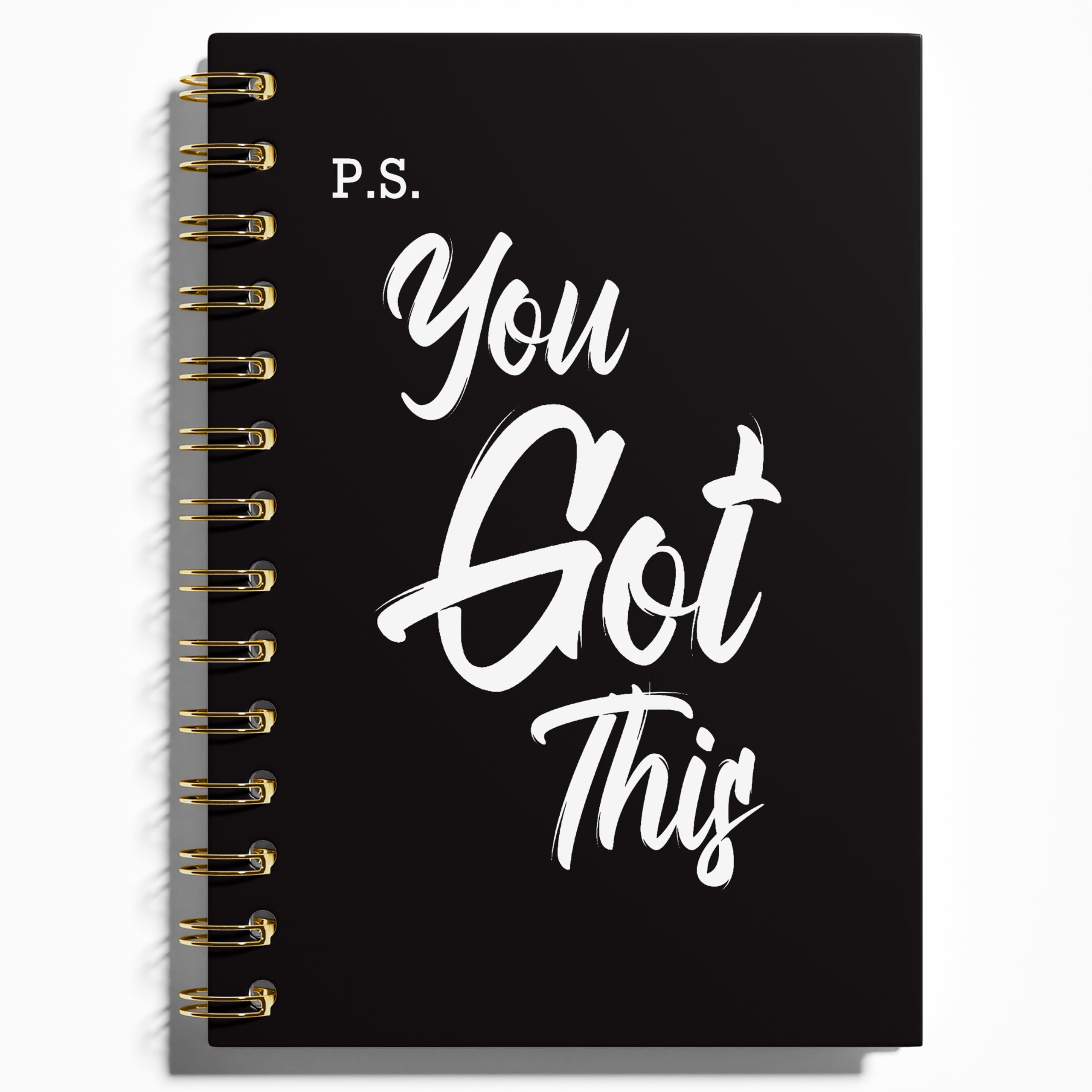 You Got This Spiral Notebook, Inspirational Notebooks for Women Men, Motivational Journal, Black Hardcover Spiral Notebooks for Work Note Taking, Employee Gifts Notrbooks, 5.5x8.3