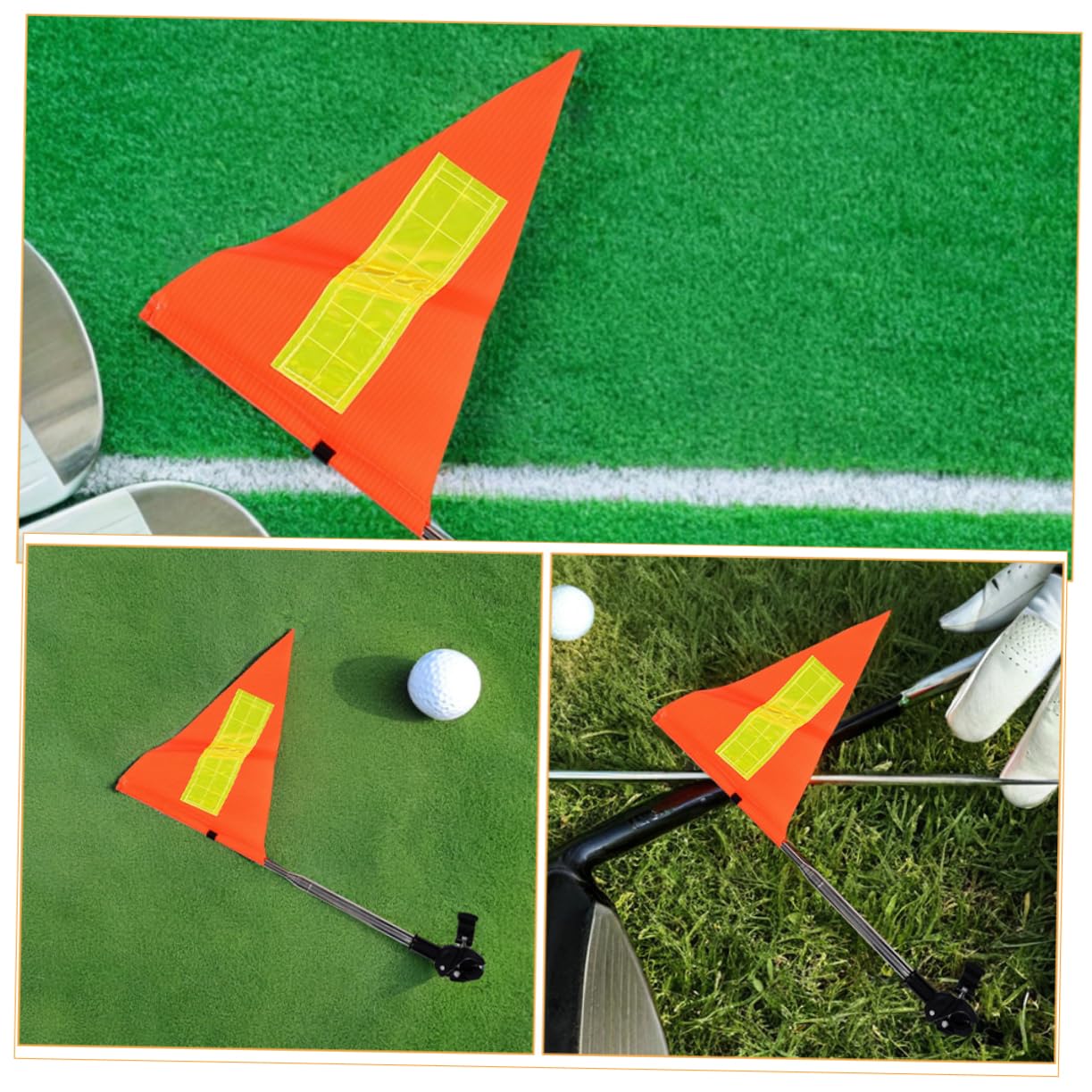 SUPVOX 2 Banderas de Seguridad Telescópicas Naranjas para Carrito de Golf | Mástil Reflectante de Acero Inoxidable y Pvc, Instalación Rápida, Uso en Sillas de Ruedas y Otros Dispositivos