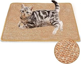 Cat Scratcher Mat, Natural Sisal Cat Scratching Pads, 23.6 X 15.7 in No Mess Cat Floor Scratching Mats Rug, Anti Slip Cat Scratch Pad for Cat Grinding Claws, Protecting Furniture Carpets Sofas Wall