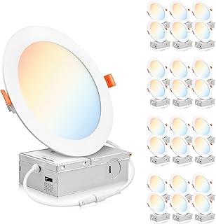 PARMIDA 24 Pack 6 Inch LED Recessed Ceiling Light 5CCT Ultra-Thin ETL