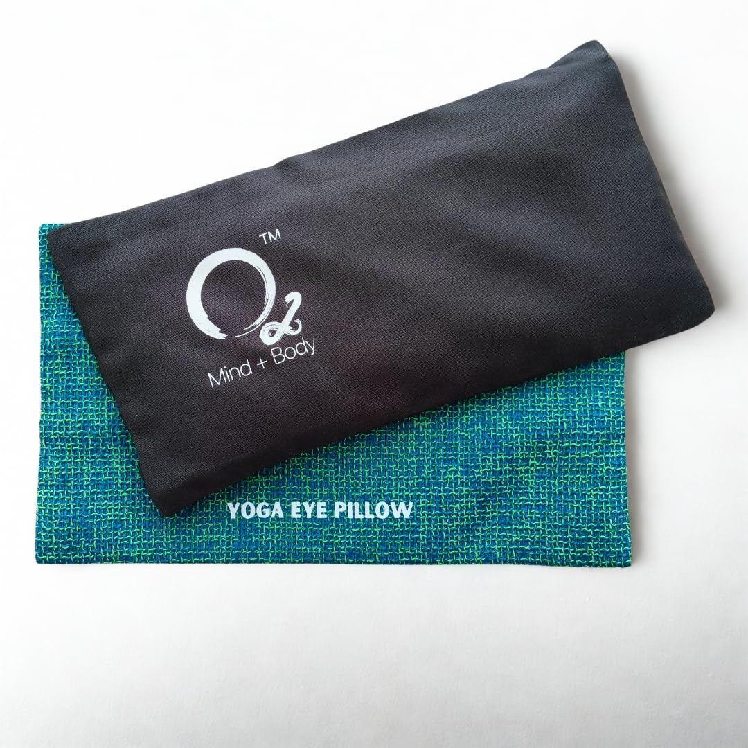 Yoga Eye Pillow with Flax Seeds and Lavender, Aromatherapy Weighted Eye Mask for Meditation and Relaxation (Goodnight Grey)
