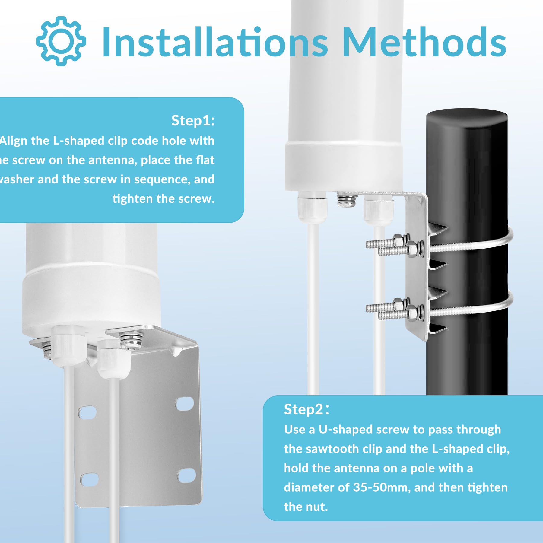 5G Antenne 4G LTE Signalverstärkung Outdoor 12dBi MIMO Omnidirektionale 698-3800MHz Antenne für 4G LTE 5G Router Modem, TS9 SMA CRC9 Adapter, Lange Reichweite Signalempfang, 2 x 5m Kabel