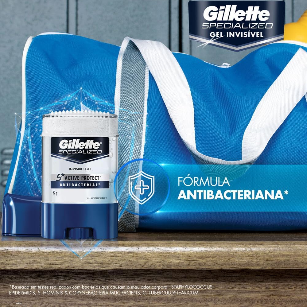 Gillette Desodorante Gel Antitranspirante Antibacterial 82G