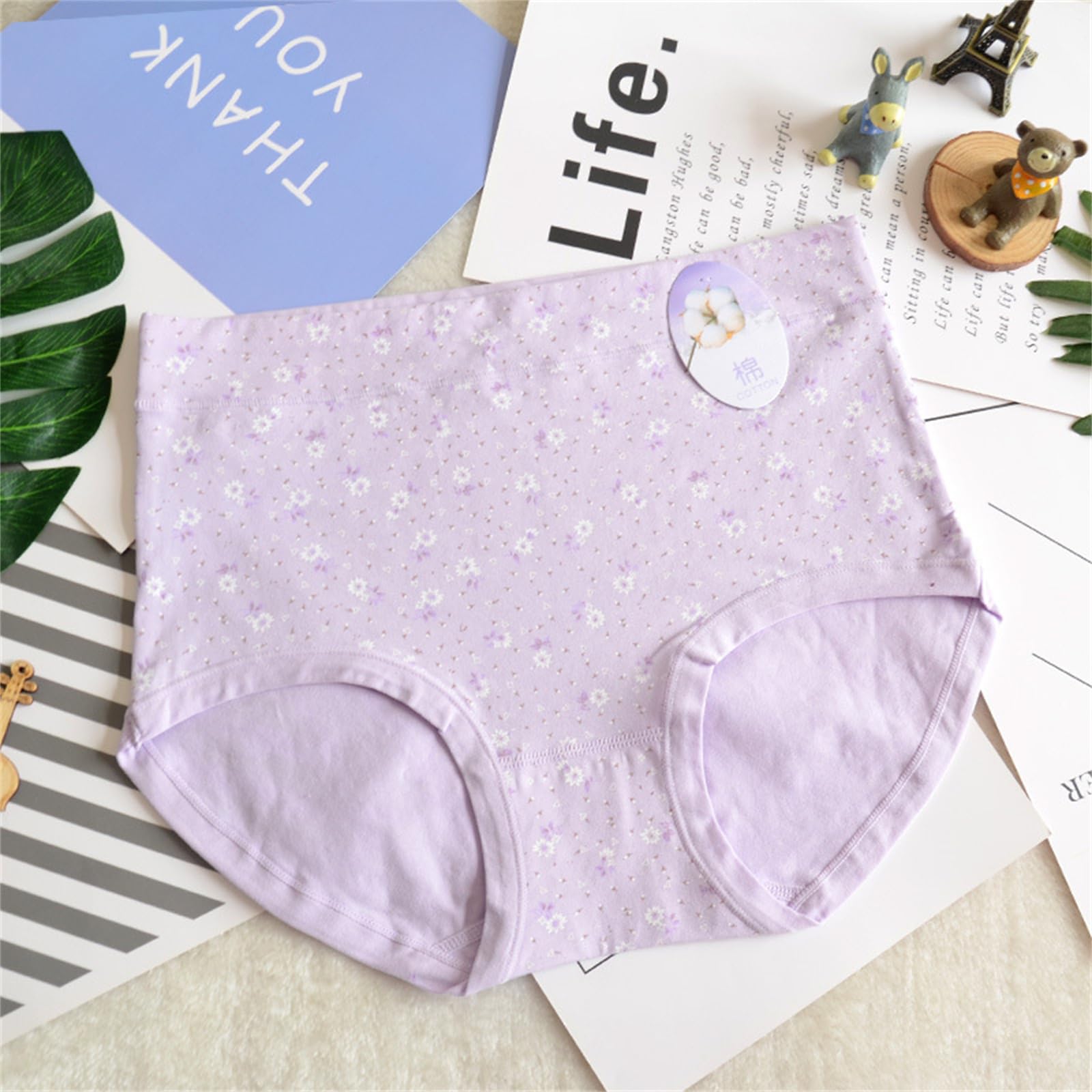 Slip Donna Slip Stampati da Donna Plus Size Tummy Control A Vita Alta 10 Confezioni-I-60-80Kg