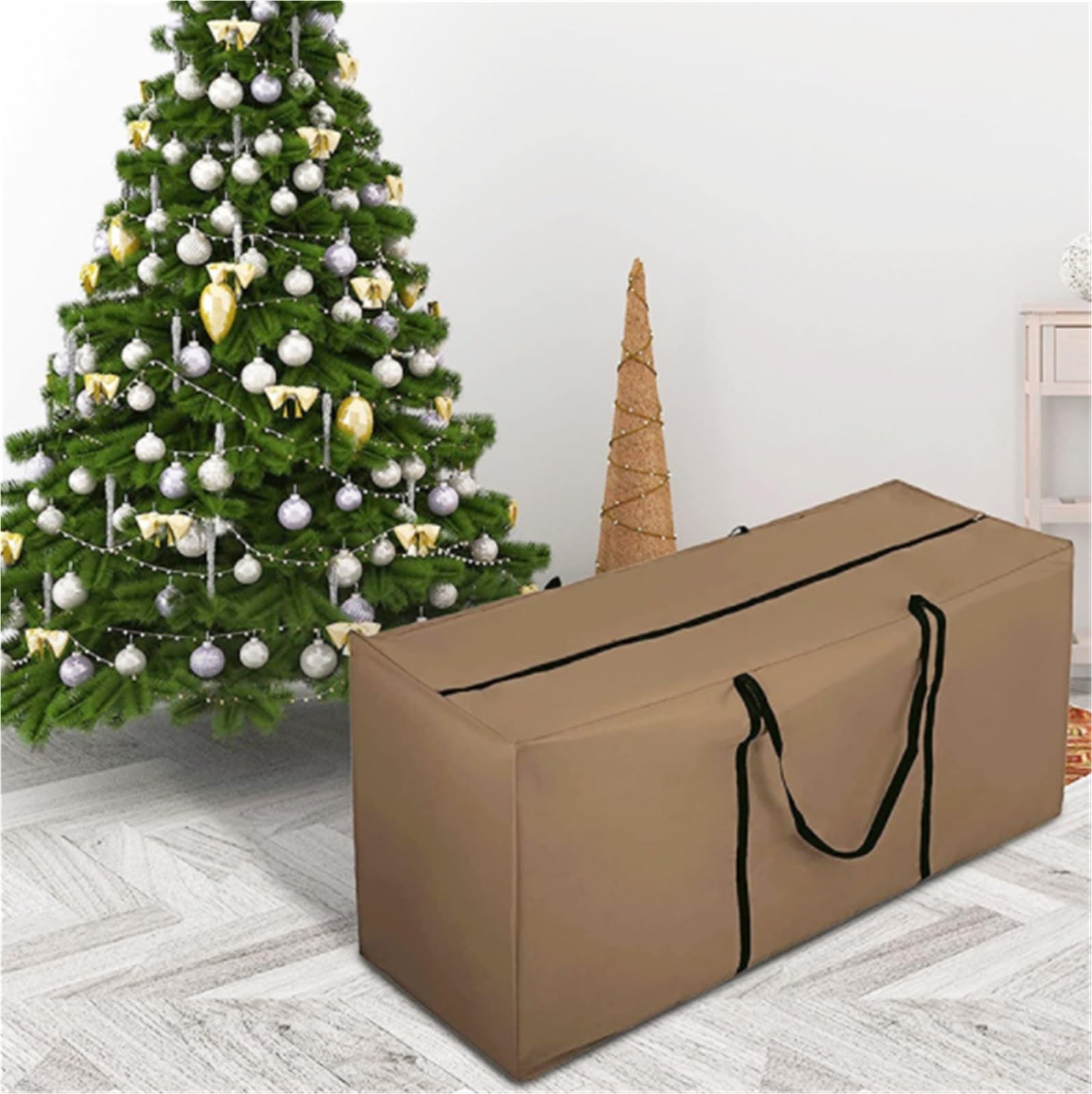 Sac Sapin Sac De Rangement for Arbre Noël, Tissu Oxford avec Fermeture Éclair Et Poignée, Fourre-Tout Rangement Noël