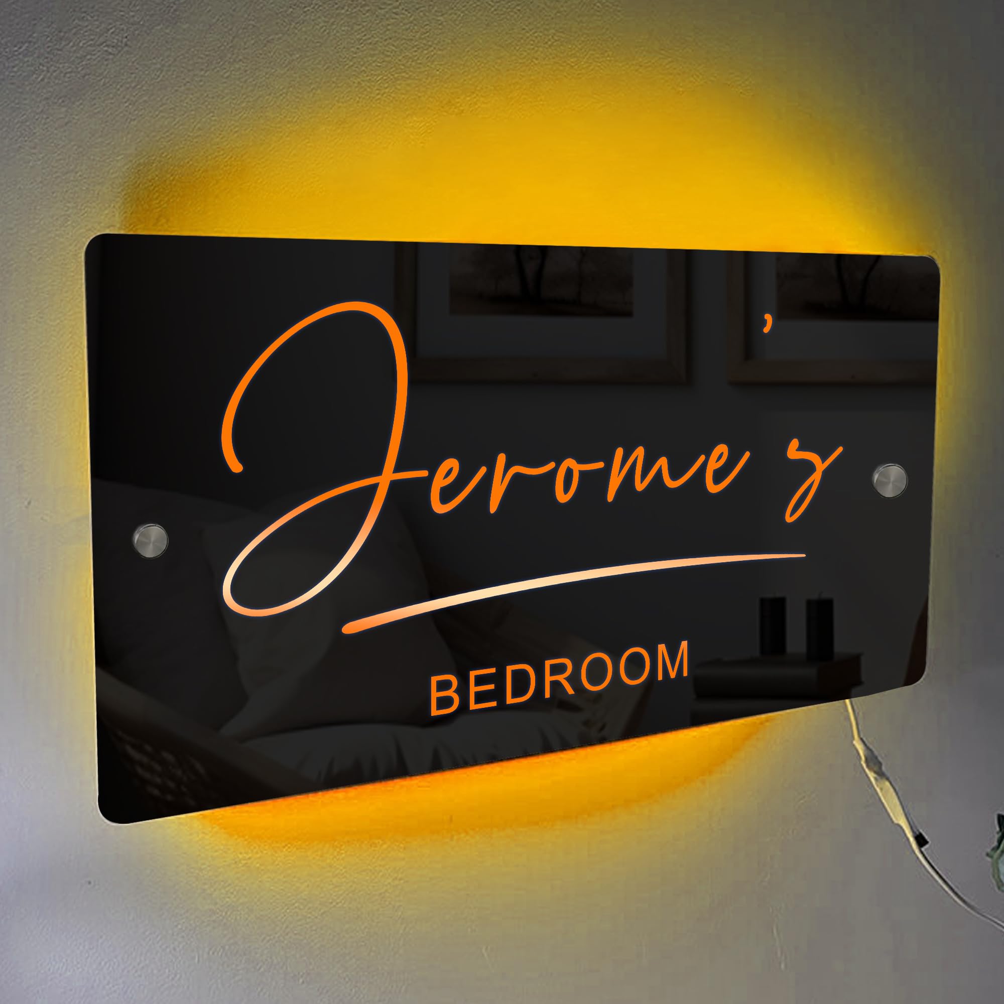 Personalised Mirror LED Light Up Mirror Neon Light Up Name Sign Personalised Birthday Christmas Gifts Custom Name Sign Wall Decoration for Living Room Bedroom Home Decor(Medium) โ image 1