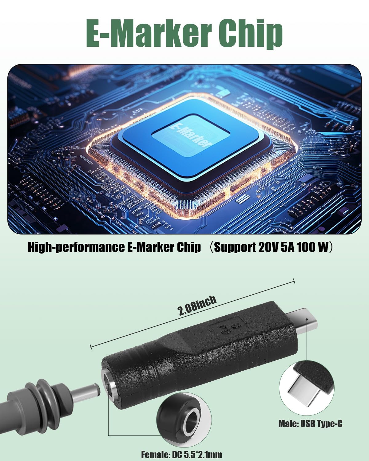 Starlink - Mini cavo di alimentazione, adattatore da USB C a DC, presa DC a spina di tipo C, Starlink mini USB-C, USB-C PD DC 5521, 5,5 mm adattatore per Starlink Mini Satellite (2)
