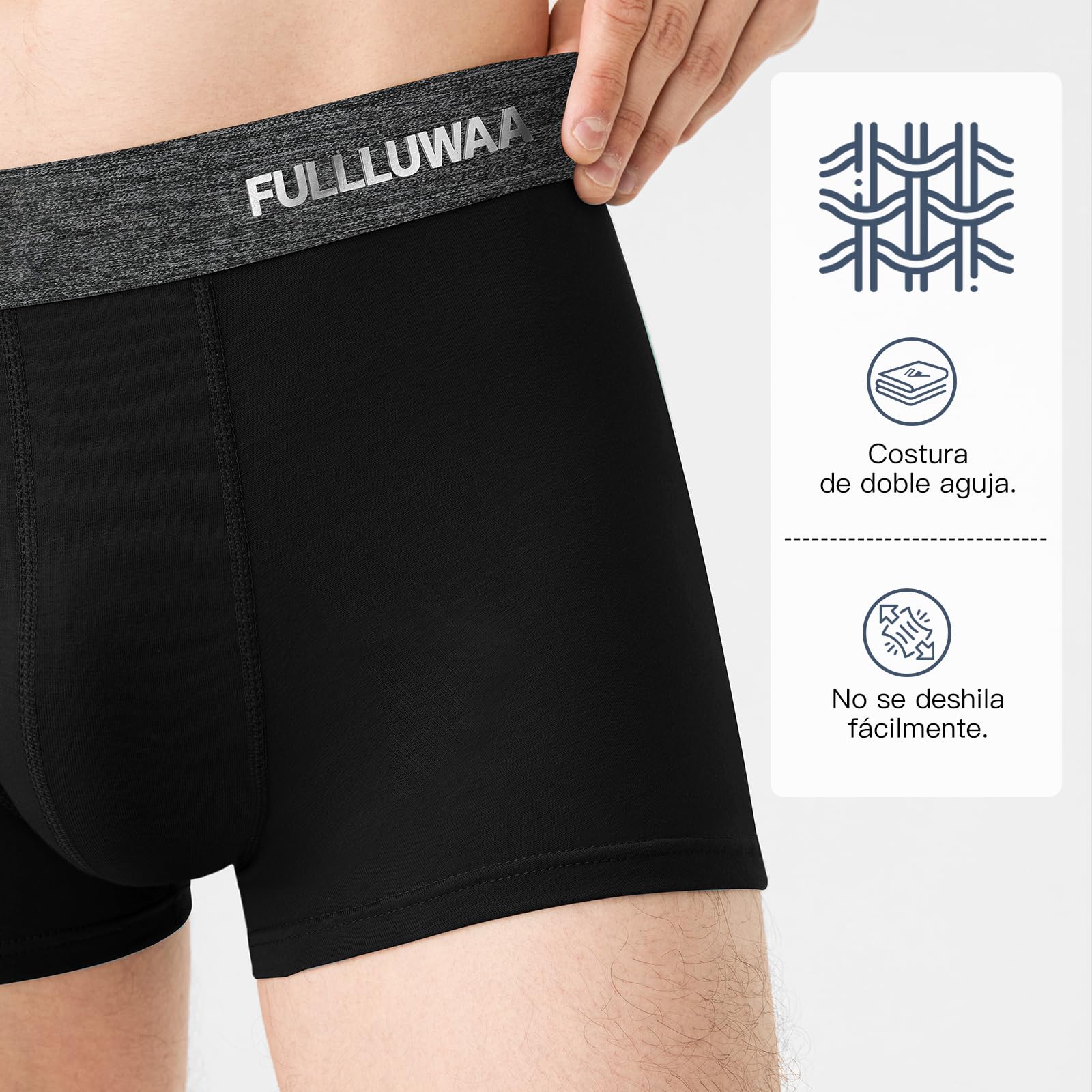 Fullluwaa Calzoncillos Hombre Boxer,Boxer Hombre Pack(Pack de 10),de Algodon,cómodo y Ajustado — view 5